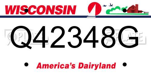 Q42348G Wisconsin License Plate