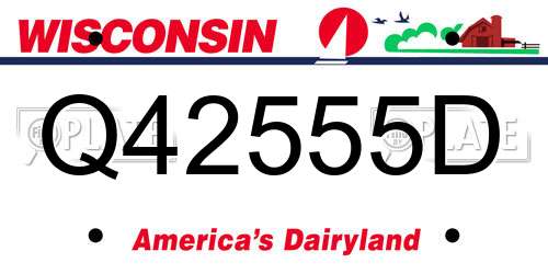 Q42555D Wisconsin License Plate