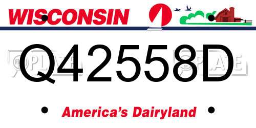 Q42558D Wisconsin License Plate