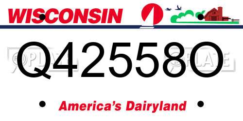 Q42558O Wisconsin License Plate