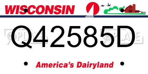 Q42585D Wisconsin License Plate