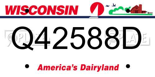 Q42588D Wisconsin License Plate