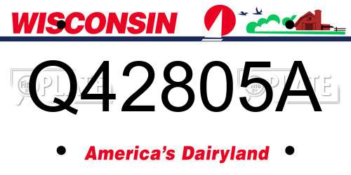 Q42805A Wisconsin License Plate