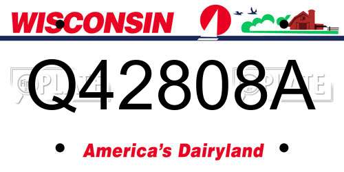 Q42808A Wisconsin License Plate