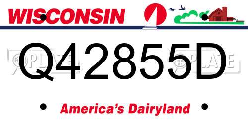 Q42855D Wisconsin License Plate