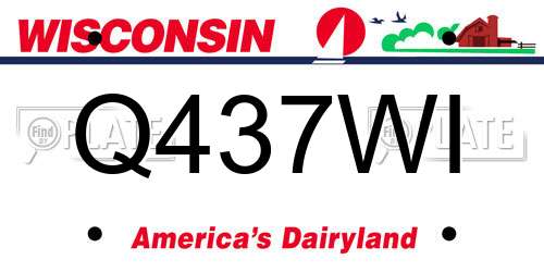 Q437WI Wisconsin License Plate