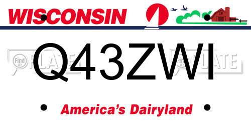Q43ZWI Wisconsin License Plate