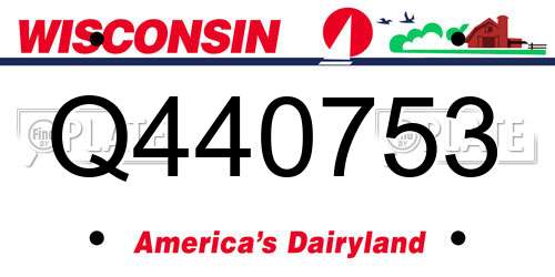 Q440753 Wisconsin License Plate