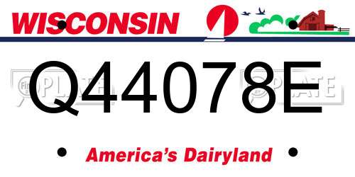 Q44078E Wisconsin License Plate