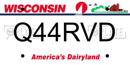 Q44RVD Wisconsin License Plate
