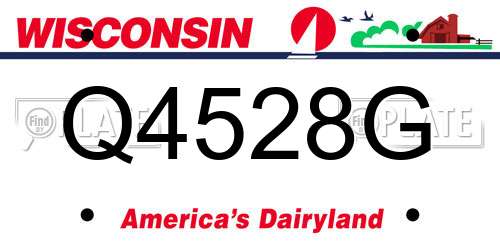 Q4528G Wisconsin License Plate