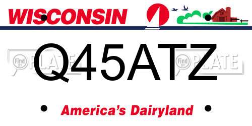 Q45ATZ Wisconsin License Plate