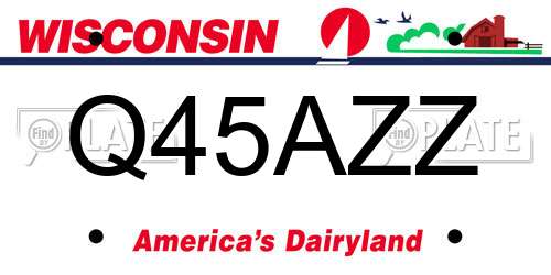 Q45AZZ Wisconsin License Plate