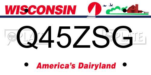 Q45ZSG Wisconsin License Plate