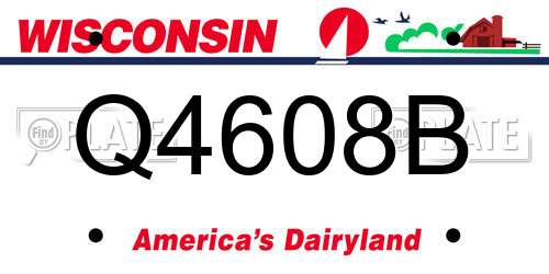 Q4608B Wisconsin License Plate