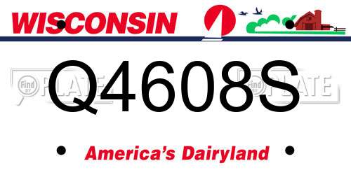 Q4608S Wisconsin License Plate