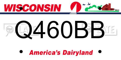 Q460BB Wisconsin License Plate
