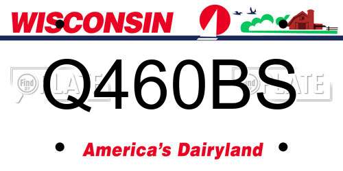 Q460BS Wisconsin License Plate