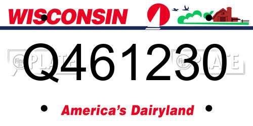Q461230 Wisconsin License Plate