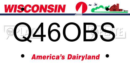 Q46OBS Wisconsin License Plate