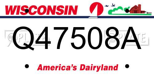 Q47508A Wisconsin License Plate