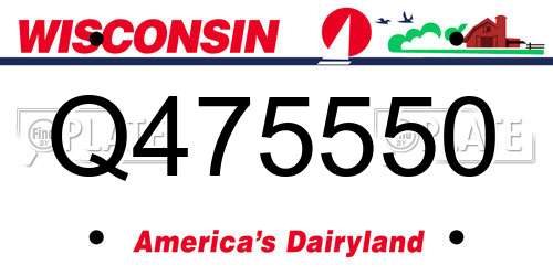 Q475550 Wisconsin License Plate