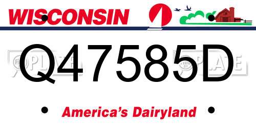 Q47585D Wisconsin License Plate