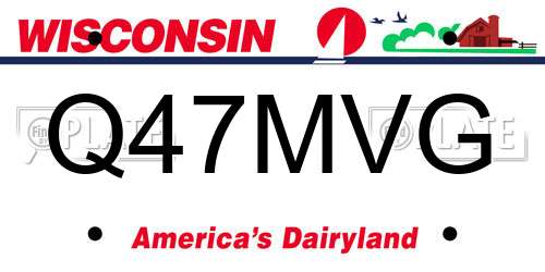 Q47MVG Wisconsin License Plate