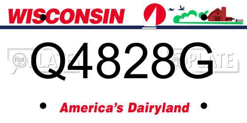 Q4828G Wisconsin License Plate