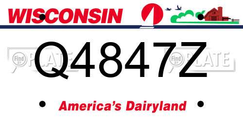 Q4847Z Wisconsin License Plate