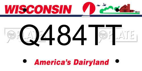Q484TT Wisconsin License Plate