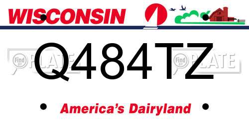 Q484TZ Wisconsin License Plate
