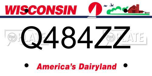 Q484ZZ Wisconsin License Plate