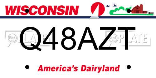 Q48AZT Wisconsin License Plate