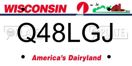 Q48LGJ Wisconsin License Plate