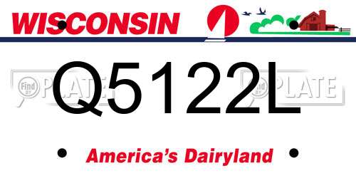 Q5122L Wisconsin License Plate