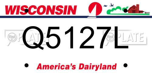 Q5127L Wisconsin License Plate