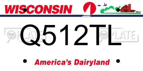 Q512TL Wisconsin License Plate