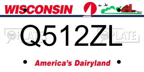 Q512ZL Wisconsin License Plate