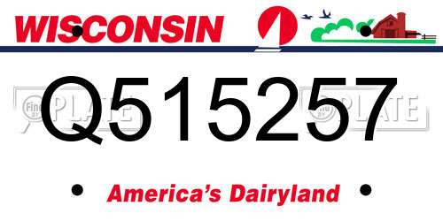 Q515257 Wisconsin License Plate