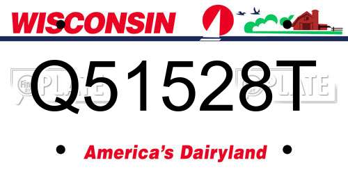 Q51528T Wisconsin License Plate