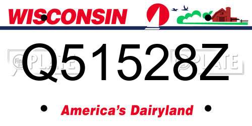 Q51528Z Wisconsin License Plate