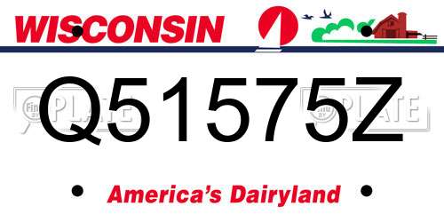 Q51575Z Wisconsin License Plate