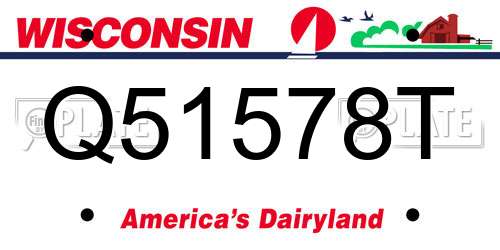 Q51578T Wisconsin License Plate