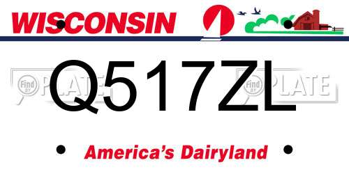 Q517ZL Wisconsin License Plate