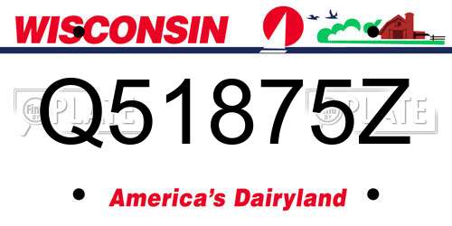 Q51875Z Wisconsin License Plate