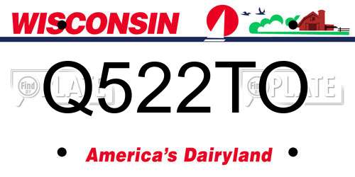 Q522TO Wisconsin License Plate