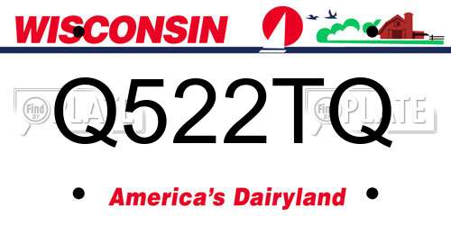 Q522TQ Wisconsin License Plate