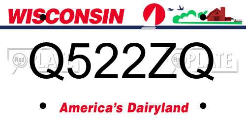 Q522ZQ Wisconsin License Plate