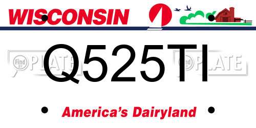 Q525TI Wisconsin License Plate
